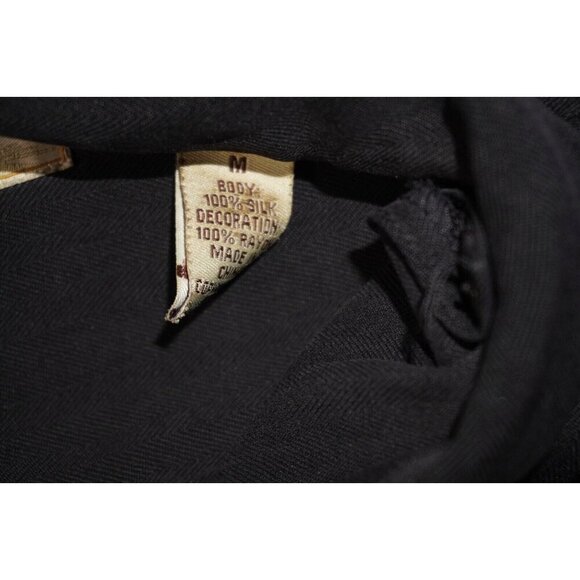 Tommy Bahama Men's M Black Shaken Not Stirred Embroidered Shirt Silk EUC - Picture 6 of 14